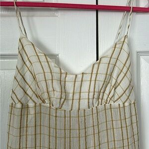 Free people Marigold Check Print Midi Dress